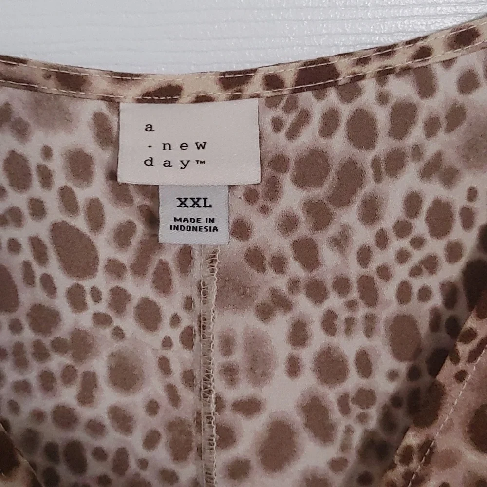 A New Day Leopard Print Dress 2xl Plus Size - Picture 2 of 7